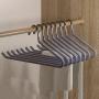 Portable Dryer PVC Heavy Duty Slacks/Trousers Pants Hangers Open Ended Hanger Easy Slide Organizers, Metal Rod with a Large Diameter, Chrome and Multiple Color Friction